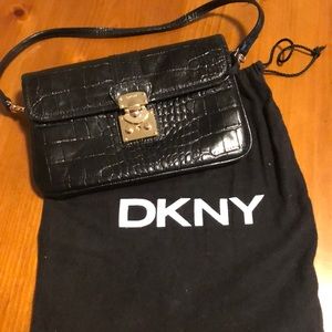 DKNY black leather Clutch